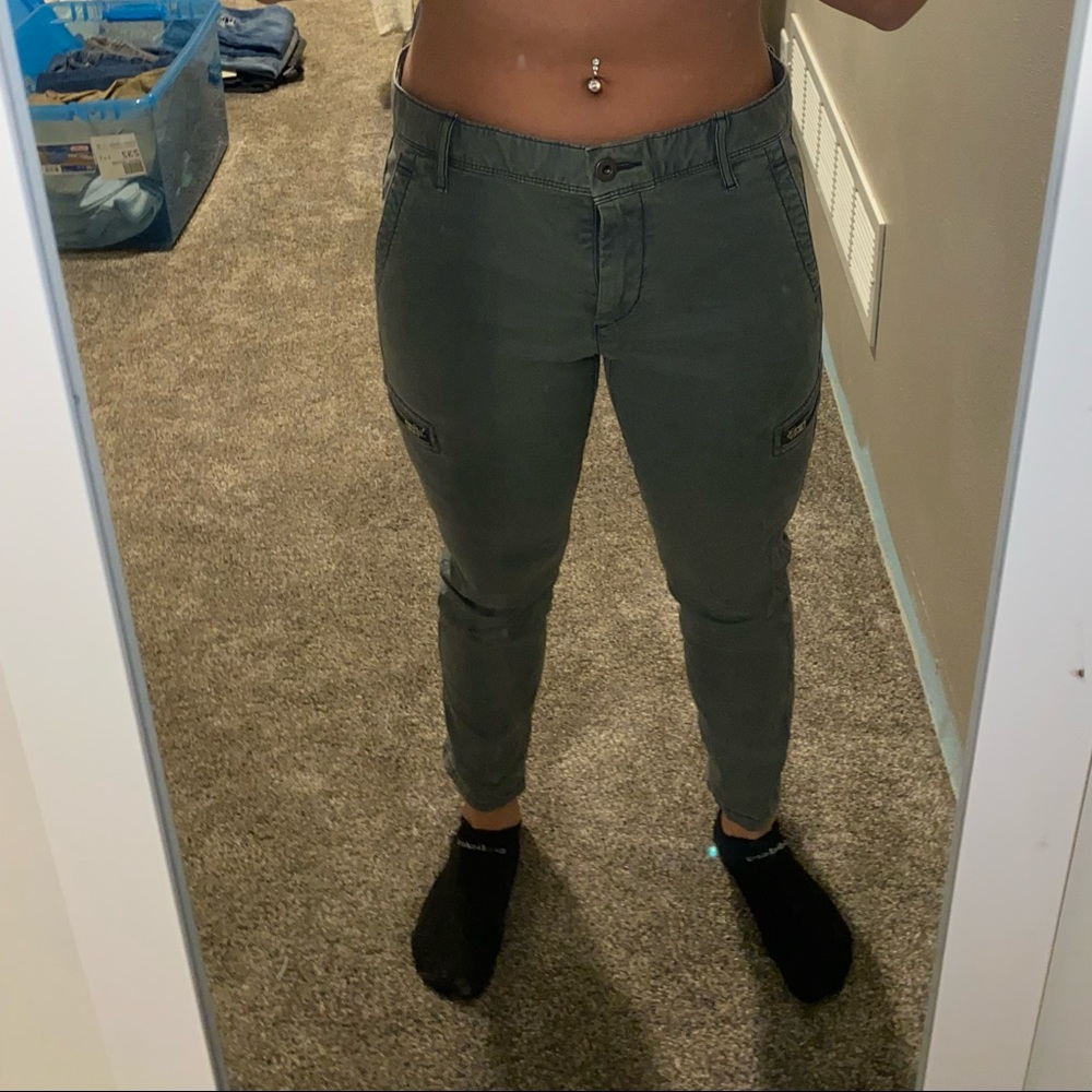 Women’s gap olive green khaki jeans-0